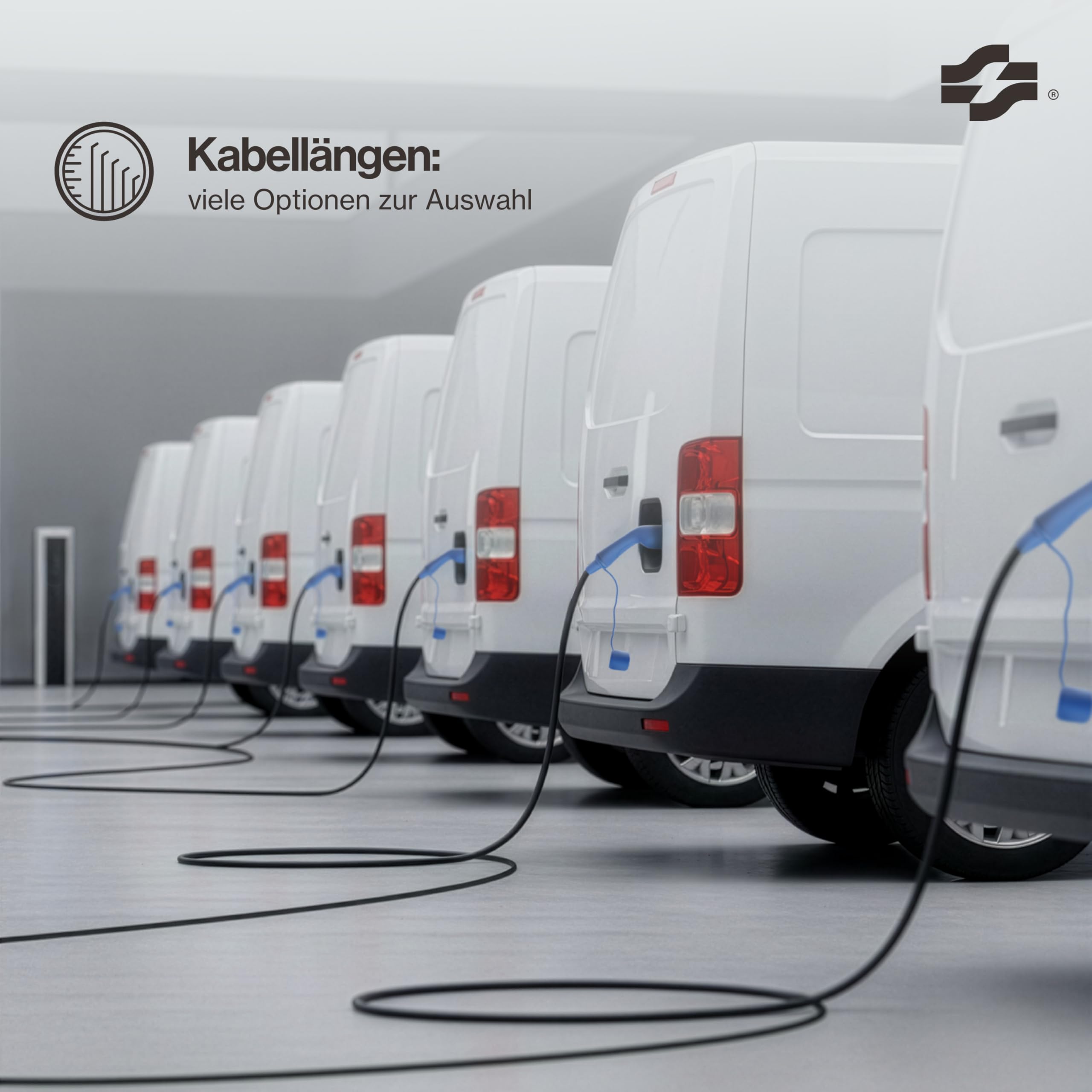 VOLDT Typ 2 Ladekabel 11KW EV-Ladegerät mit CEE-Stecker, 8 A - 16 A dreiphasige Mobile Wallbox-Ladestation mit Display für Elektrofahrzeuge IP67, TÜV, CE geschützt tragbares Ladegerät (5 Length)