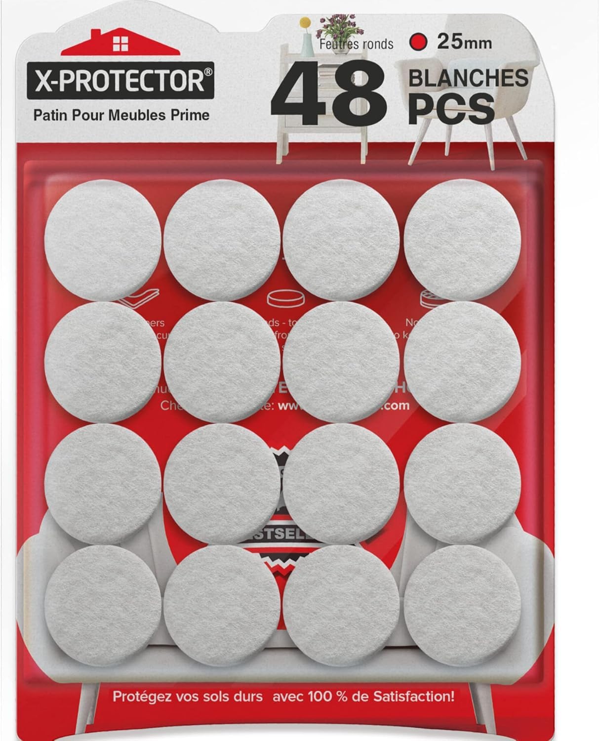 x-protector patins feutre 25 mm