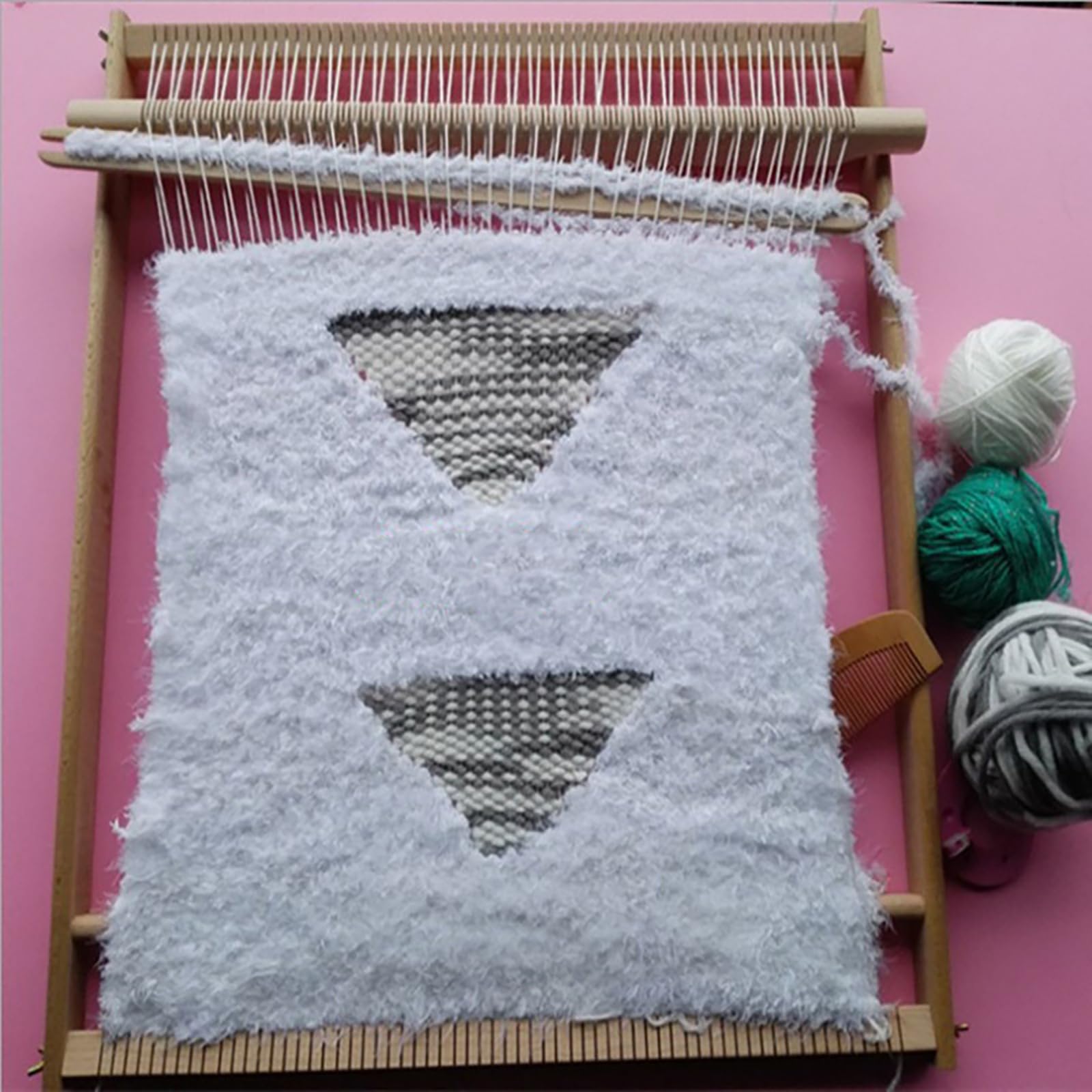 Multifunktionales Webset, DIY-Handstrickmaschine, Holzwebstuhl Mit Glatter, Ebener Rille, Buchenholz Und Robusten Webkammzähnen, Zum Weben Von Wandteppichen, Matten, Teppichen Und Schals