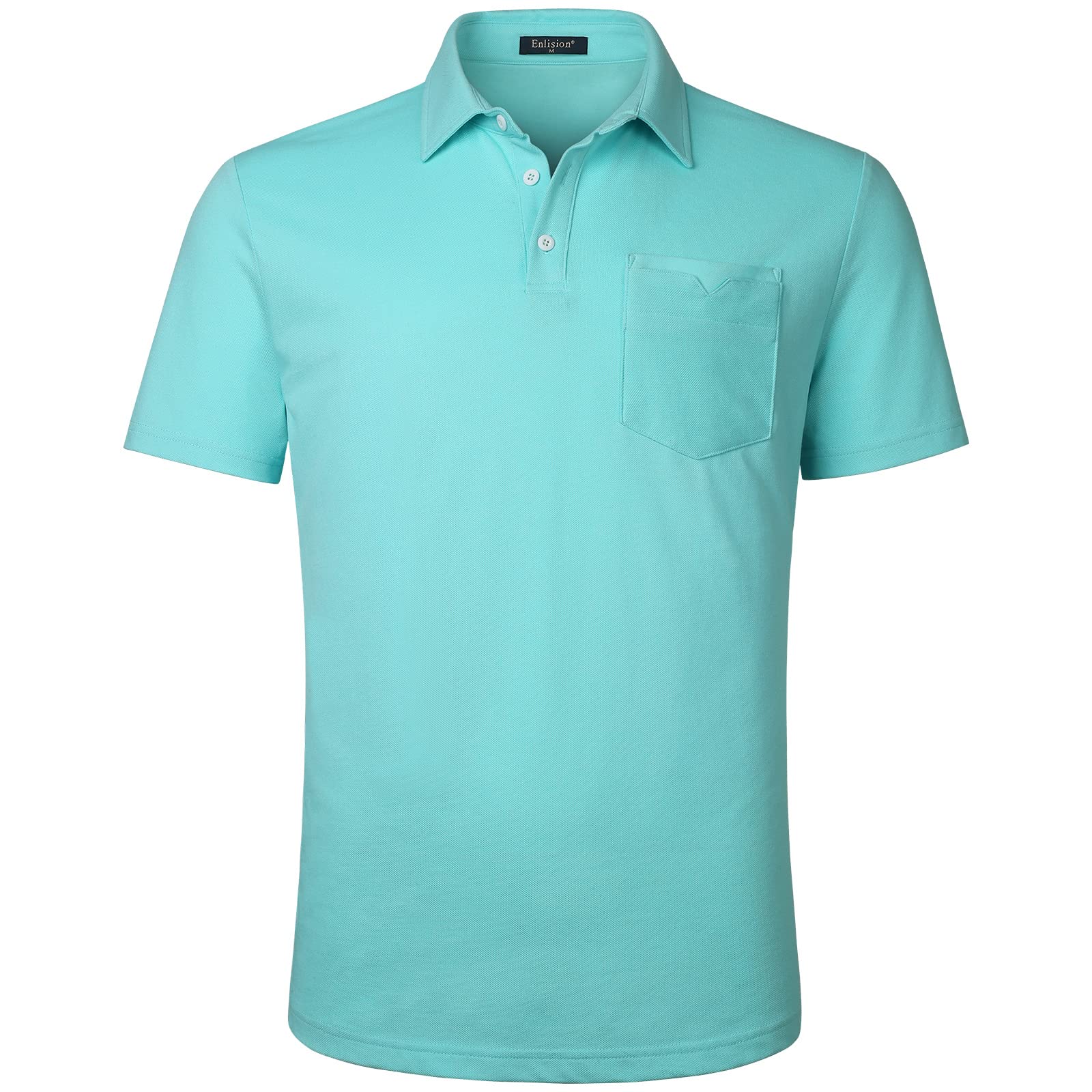 Enlision Polos Manga Corta Hombre con Bolsillo Polos Manga Larga Elegante Camisa Polo de Golf Casual Regular Fit S-XXL