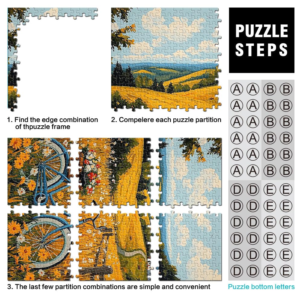 Puzzle da 2000 pezzi per adulti e adolescenti Fuga nella campagna dorata Fatto di carta，da 14 anni in su Difficile da completare ma divertente e umoristico Regalo di compleanno di Natale。