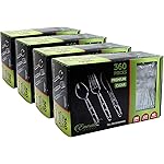 Party Bargains Emerald Clear Plastic Silverware 1440 pcs Set: 720 Forks, 480 Spoons, 240 Knives. Heavy Duty Elegant Cutlery Disposable Utensils Combo Pack for Ceremonies Catering Galas Cocktail Party