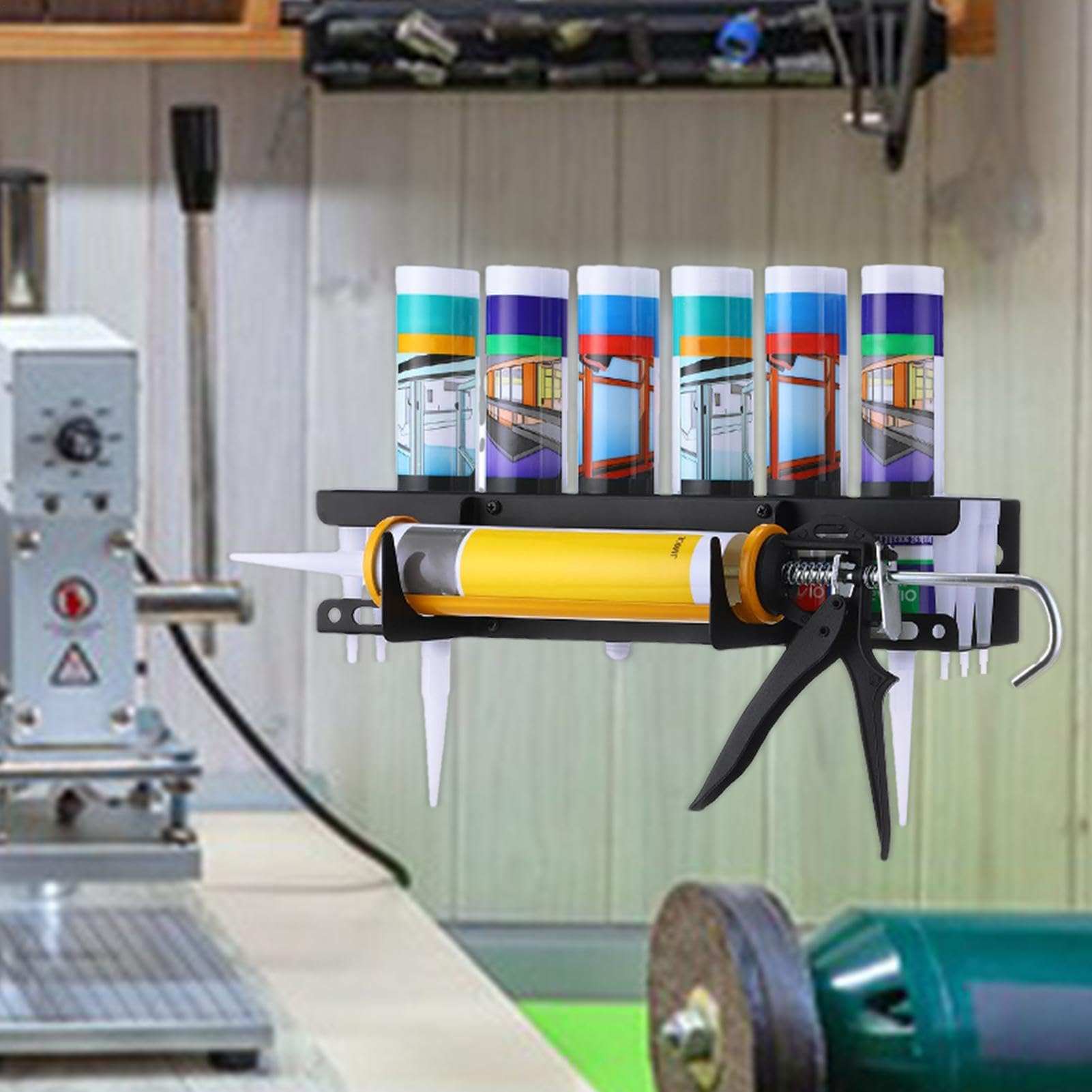 Support Mural Cartouche Silicone,Support De Tube De Calfeutrage À La Main En Acier, Support De Stockage Pour Tubes De Calfeutrage, Organisateur D'outils De Calfeutrage,tube De Rangement, Support Pisto