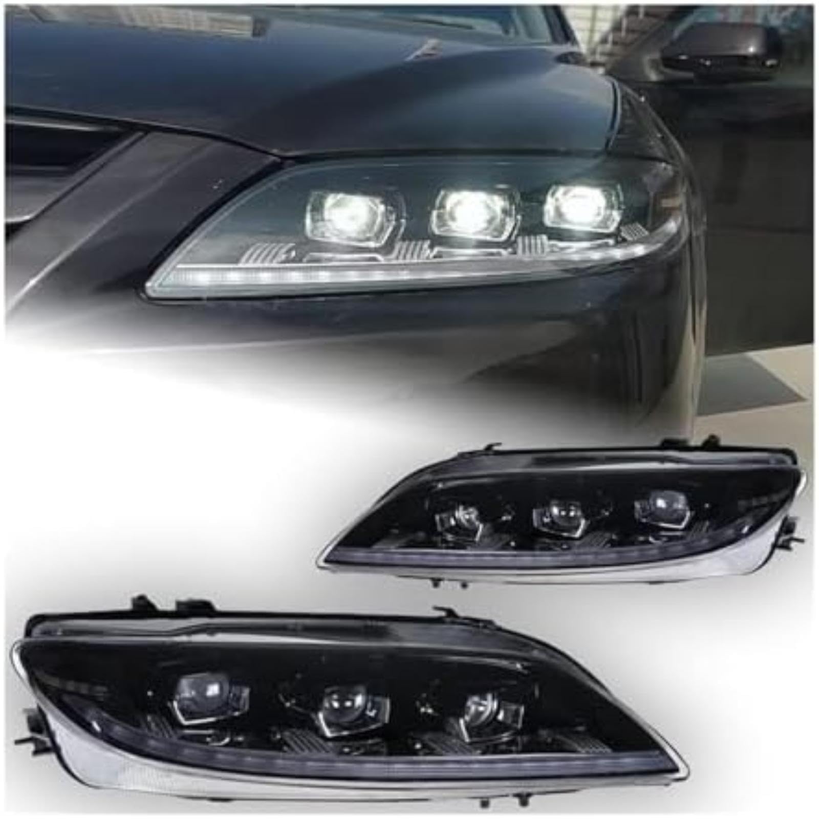 Pour 6 phares 2004-2012 voiture style lampe frontale phare projecteur lentille Drl Signal dynamique feux pour avant phare clignotant Clignotant de miroir Clignotant de miroir