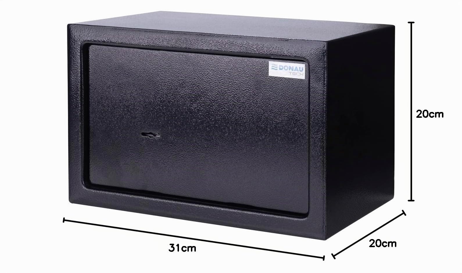 Caja fuerte para muebles DONAU TECH 8,5 L / 31 x 20 x 20 cm/manual para muebles/Caja fuerte para suelo o pared, incluye 2 llaves/Color negro
