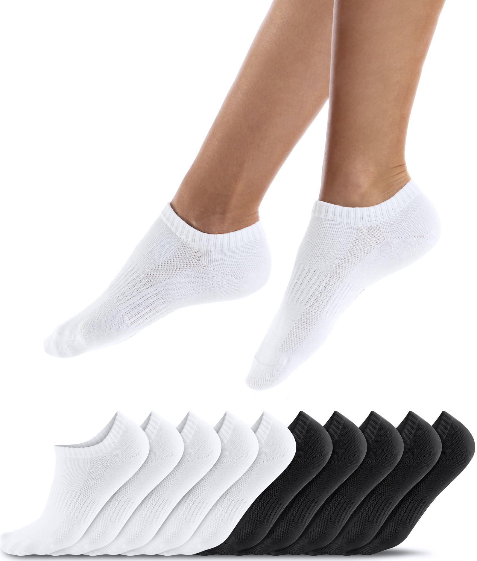QINCAO 6/10 Paia Calzini Uomo Corti - Calzini Donna Corti - Calze Sportive Per Uomo e Calze Sportive Per Donna in cotone traspirant