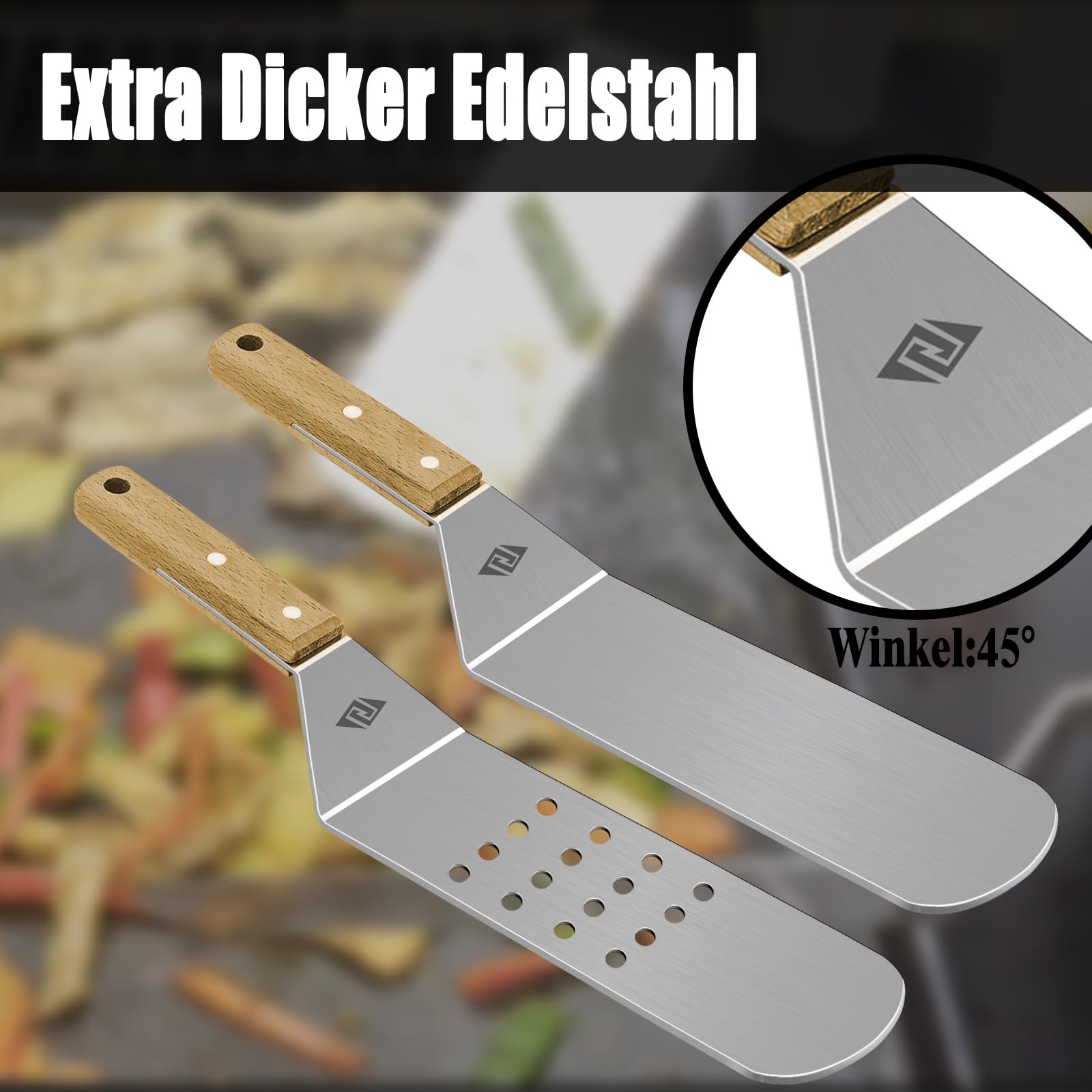 Plancha Plancha zestaw szpachelek do grilla, zestaw sztućców do grilla ze stali nierdzewnej, akcesoria Plancha do płyty grillowej Plancha, prezent dla mężczyzn