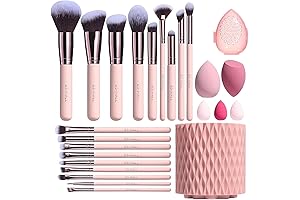 Complete Makeup Brushes Set, 18 pcs Brush Set with 5 pcs Sponge...