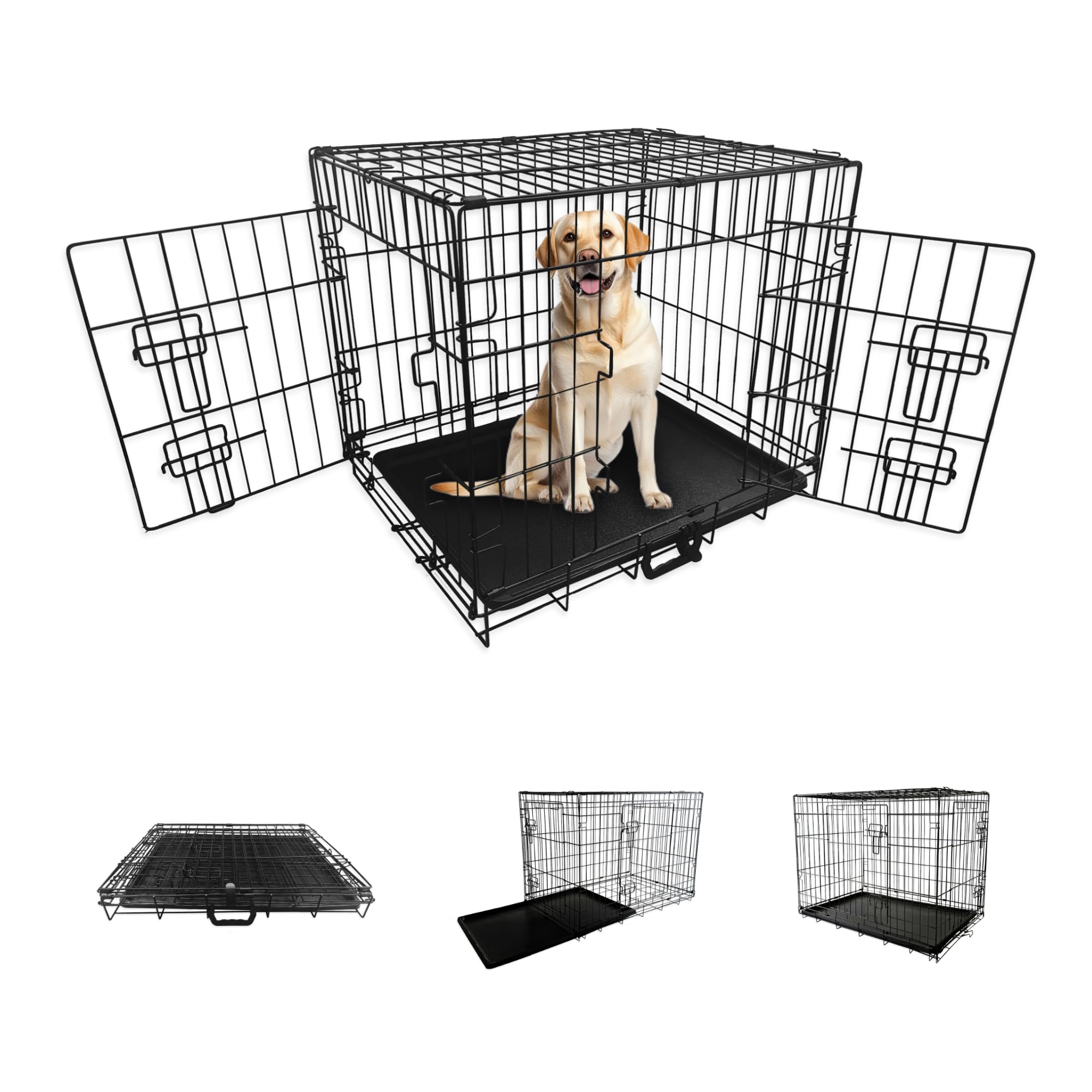 Straame Heavy-Duty Folding Dog Crate for XL Dogs