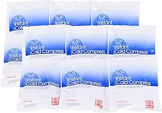 Instant Cold Compress Packs (5" x 6") Pack of 12 - Therapy Instant Ice Pack for Injuries– Pain Relief - First Aid - Tooth Aches – Insect Bites – Swelling – Sprains - Bruises - Disposable Cold Compress