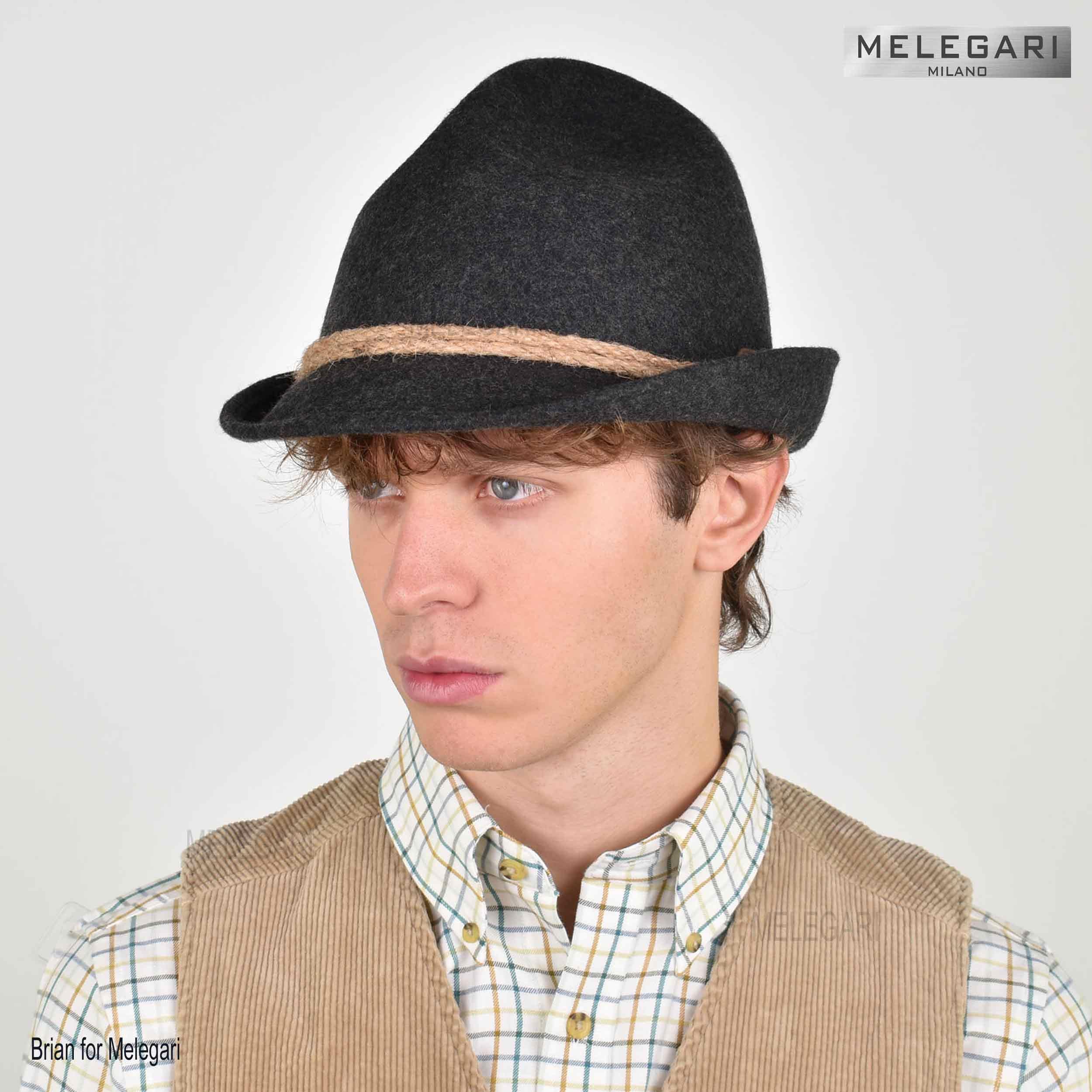 Melegari Cappello Tirolese Dreispitzhut Stella Alpina | Cappello da Montagna | Cappello Alpino | Uomo Donna | Estate/Inverno (Marrone, 57)
