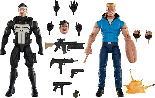 Marvel Legends Series Punisher and Bushwacker, Comics Collectible 6-Inch Action Figures