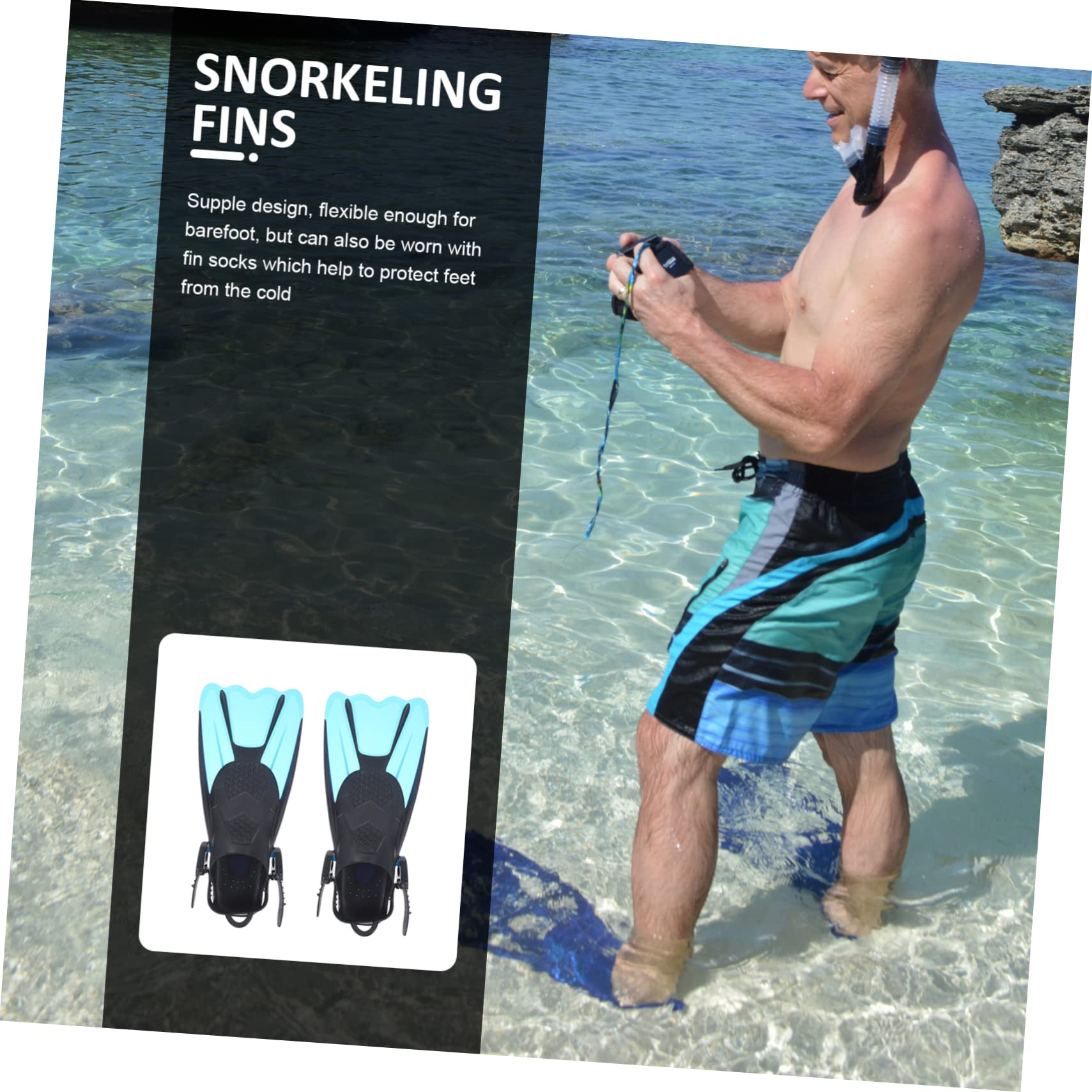 HEMOTON Pinna Snorkeling per Adulti Design e Flipper Immersione per Allenamento per Viaggi e Principianti Confezione