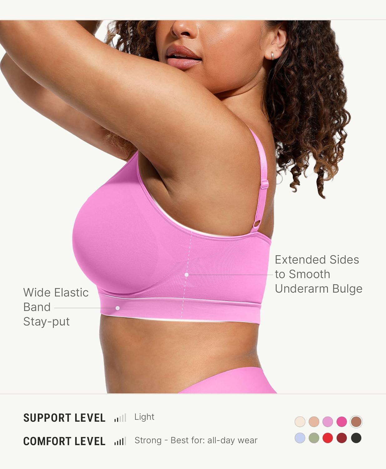 FeelinGirl Bralettes for Women with Support Comfortable Bras No Underwire Seamless Everyday Bras - Image 3