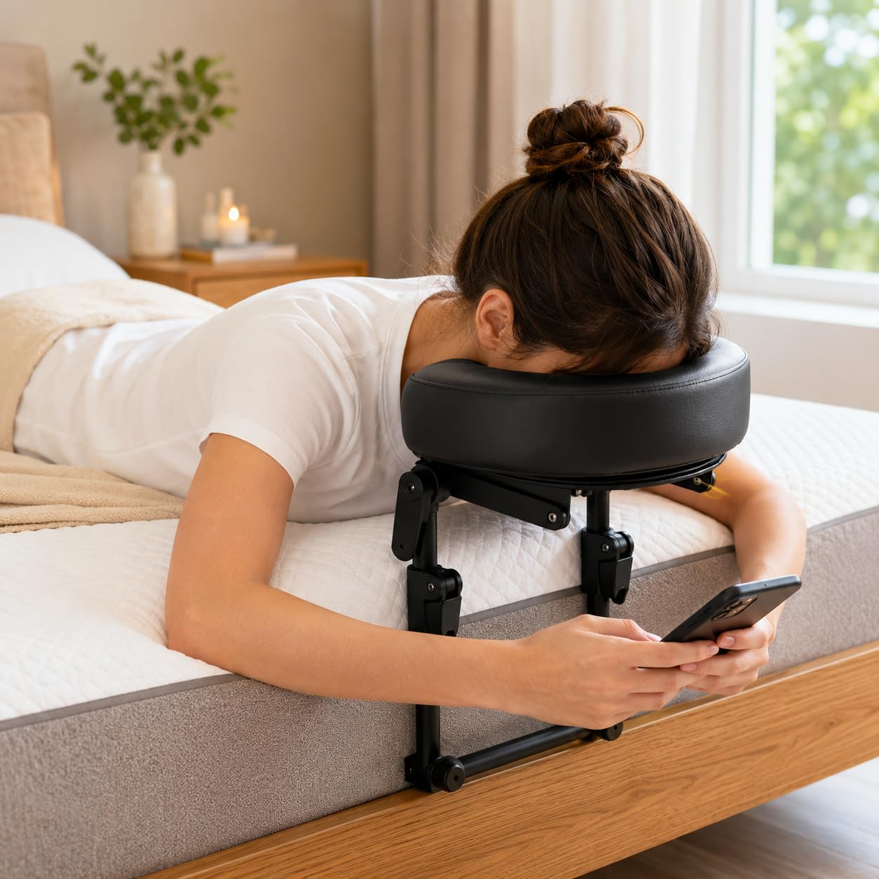 Poggiatesta da massaggio per letto, materasso per massaggi a casa, kit di massaggio superiore, poggiatesta regolabile cuscino per il viso lettino da massaggio a casa, cuscino a faccia in giù