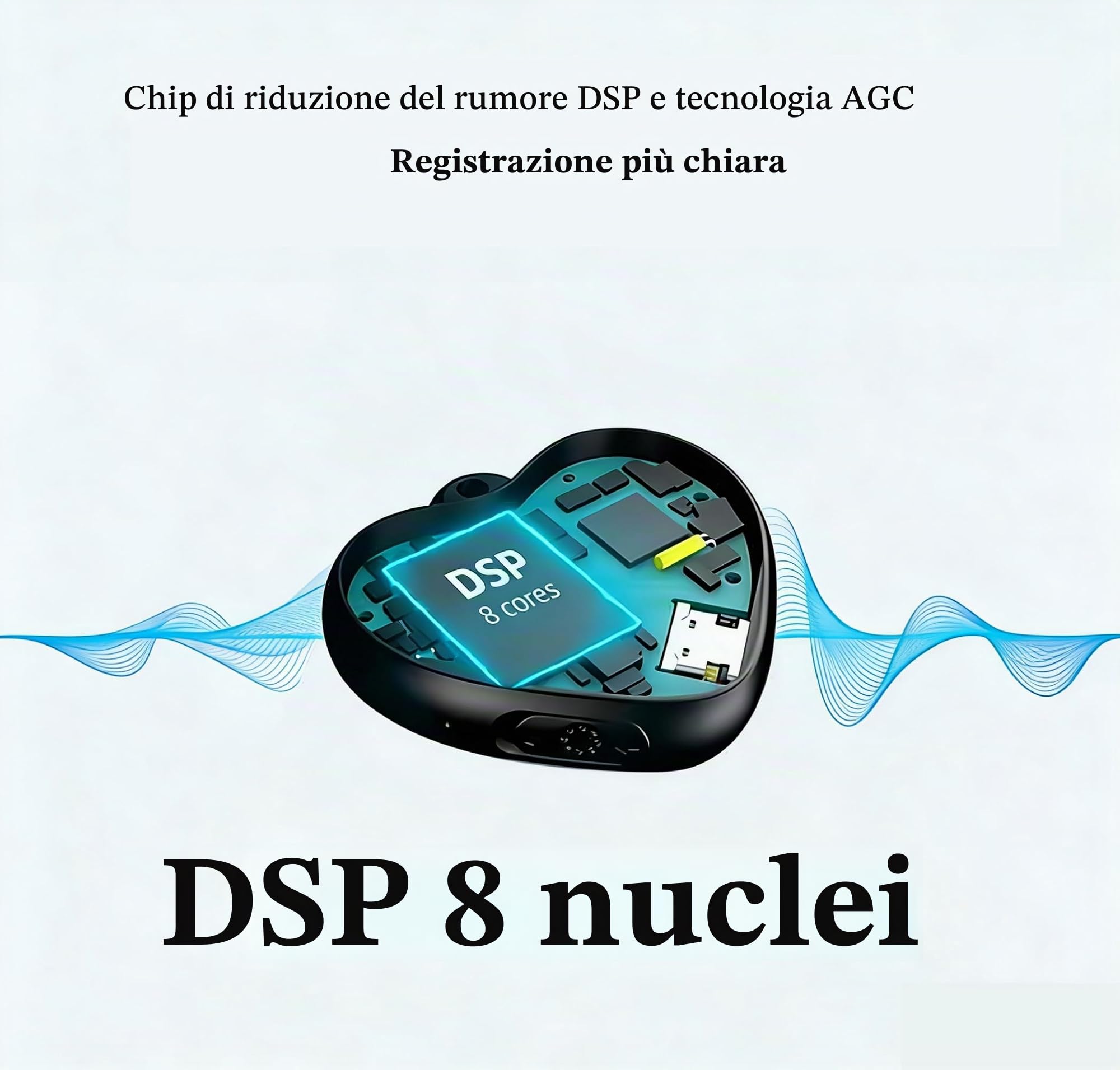 Registratore Vocale Portatile Registratori Vocali Digitali Registratore Vocale con Attivazione Vocale Mini Registratore di Audio Piccolo Collana Portachiavi Pendente Registrazione Audio