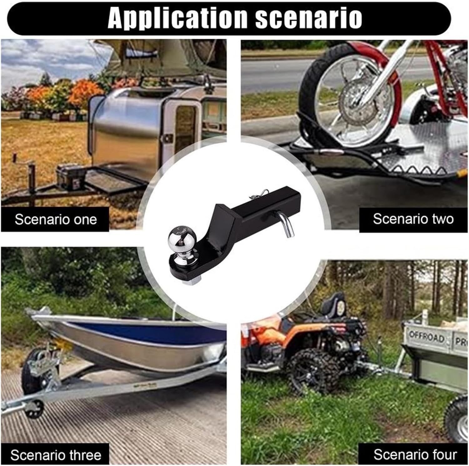 Trailer Hitch, Trailer Hitch Mount Adjustable Trailer Drop Hitch Ball Mount Tow Drop Hitch 2 Inch Receiver with 6000-Pound Capacity for Trucks
