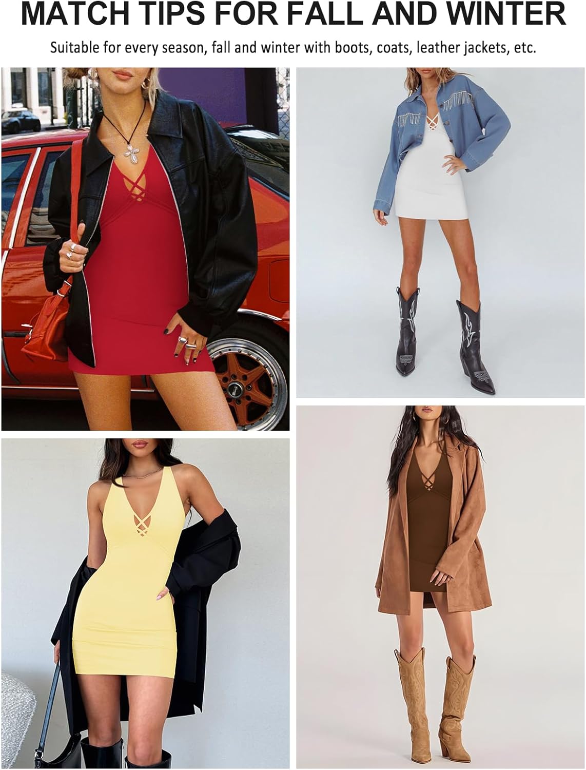 Women's Sexy Halter V Neck Cross Tie Spaghetti Strap Mini Dresses for Women Summer Party Cocktail Going Out Dress - Image 5