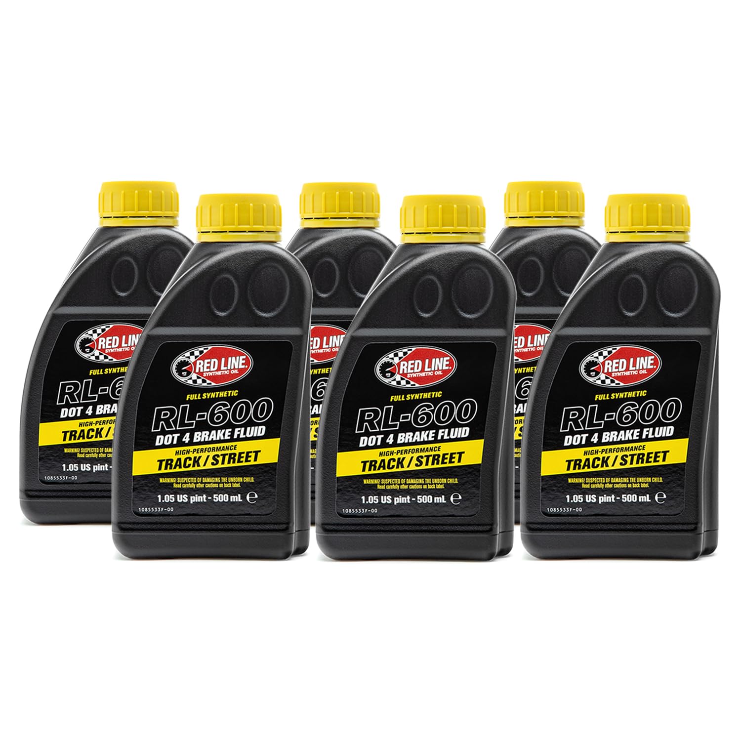 Red Line 90404 RL-600 High Performance Track/Street DOT 4 Brake Fluid - 500 Milliliter (6 Pack)