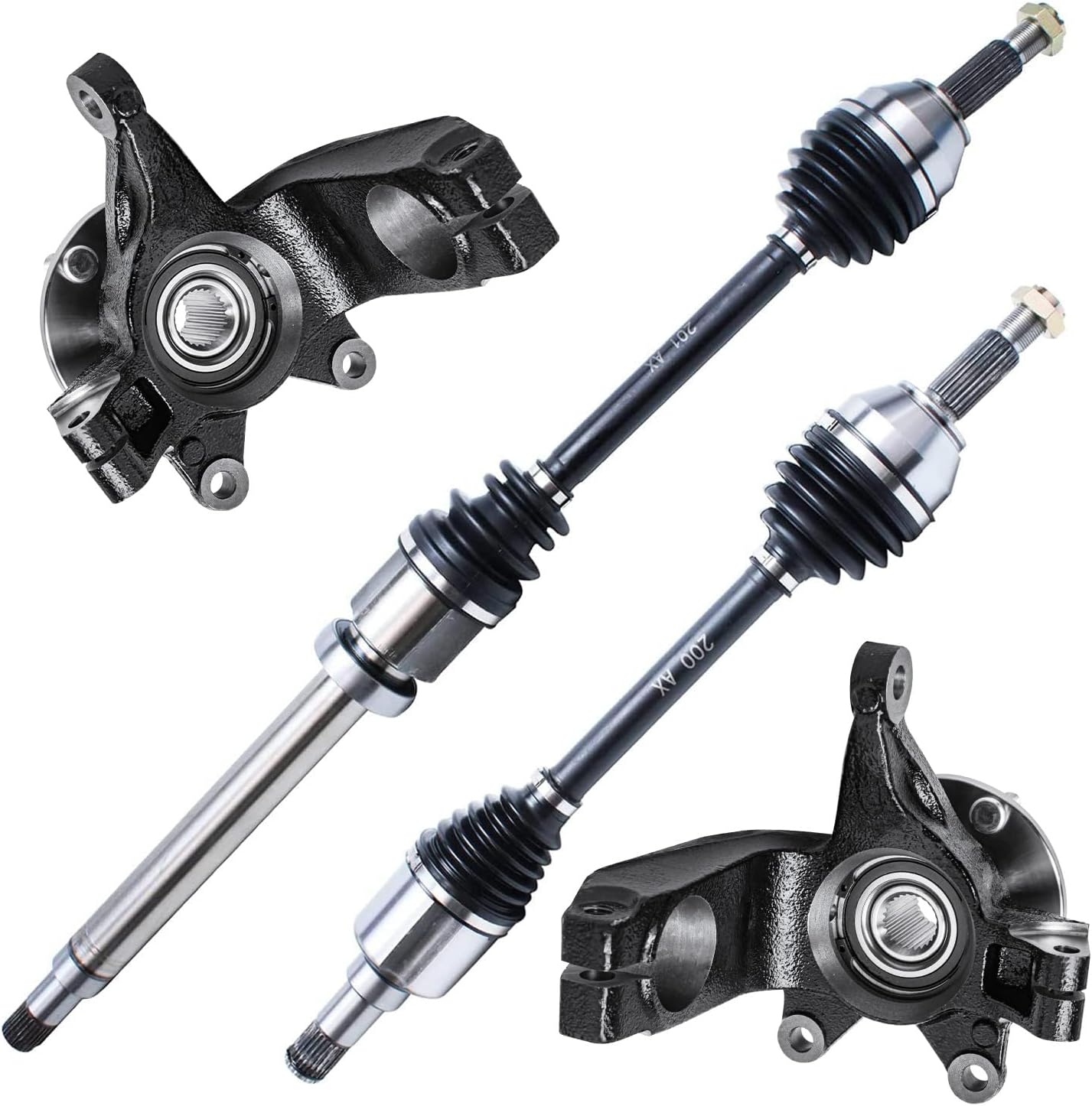 Detroit Axle Front 4pc Steering Knuckles CV Axles for 06