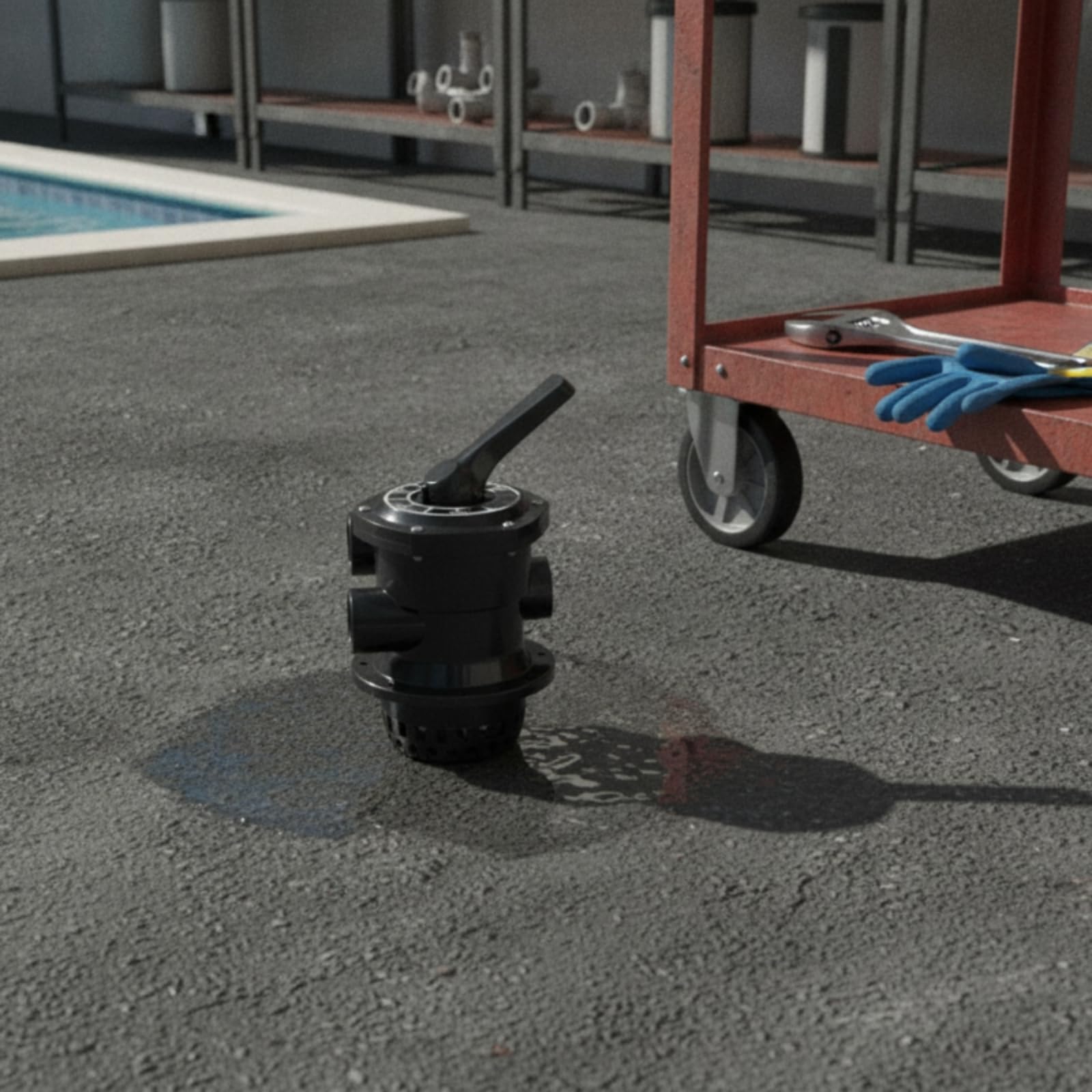 Colcolo Válvula de Lavado Conjunto Cabezal de Filtro de Arena Válvula Multipuerto de Piscina Unidad de Control con Montaje de Puertos de 1.5 Pulgadas Adecuada, Negro, 1.5 Pulgadas