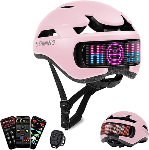 Miniatura 12 de Bike Helmet, Bicycle Helmets with Light, 360° High Visibility LED Display, Lightweight Adjustable Mountain Bike Helmet with Turn Signals, Smart APP