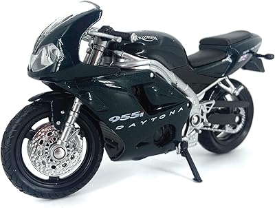 Welly Die Cast Motorcycle Black Triumph 2002 Daytona 9551, 1:18 Scale