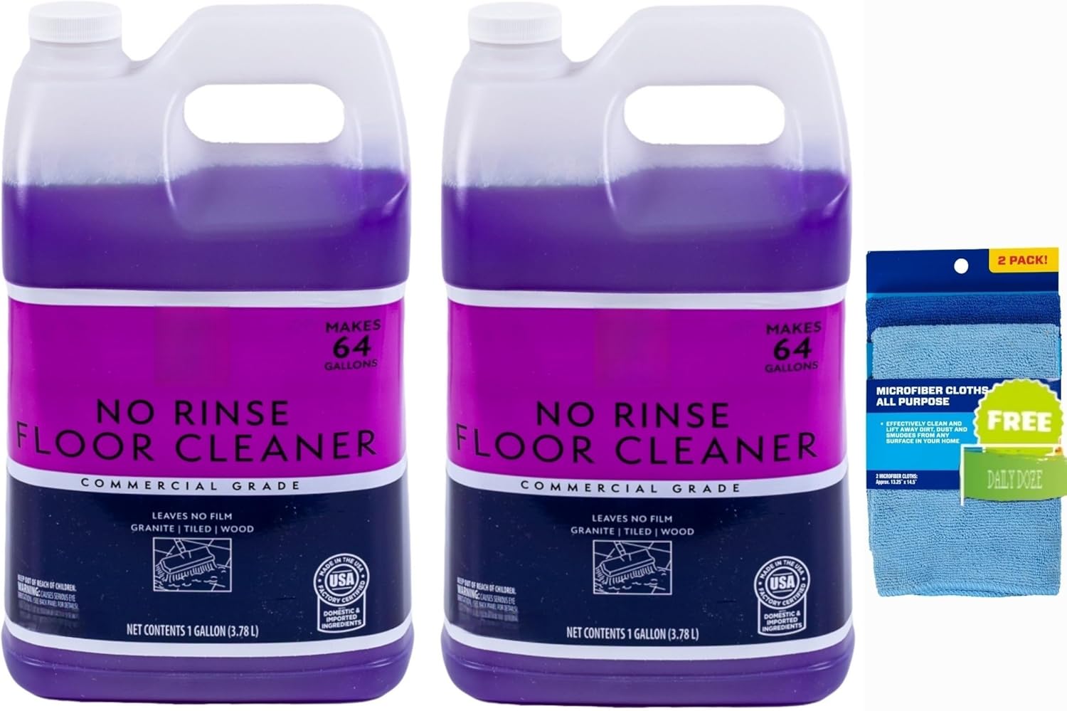 Floor Cleaner | 2 gallon with 2 Microfiber Cloth, Hardwood Floor Cleaner; Wood Floor Cleaner; Deep Cleaning Floor Cleaner; Cleaning Solution; Floor Cleaning Supplies; Professional floor cleaner