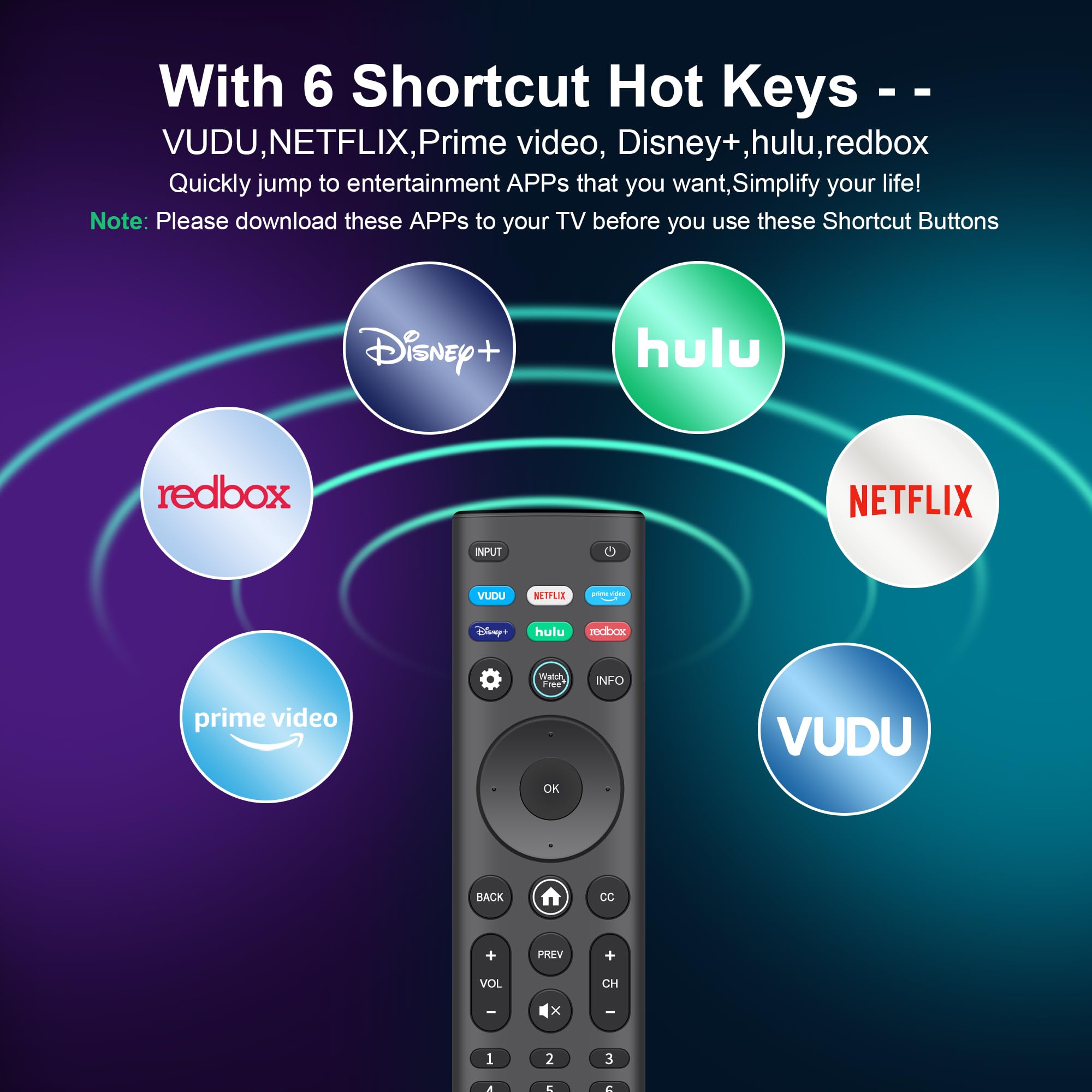 Telecomando di ricambio per Smart TV VIZIO All LED LCD HD 4K UHD HDR Smartcast 3D Smart TV XRT140 telecomando universale XRT136 sostituisce per Vizio-Smart-TV-Remote per Vizio TV