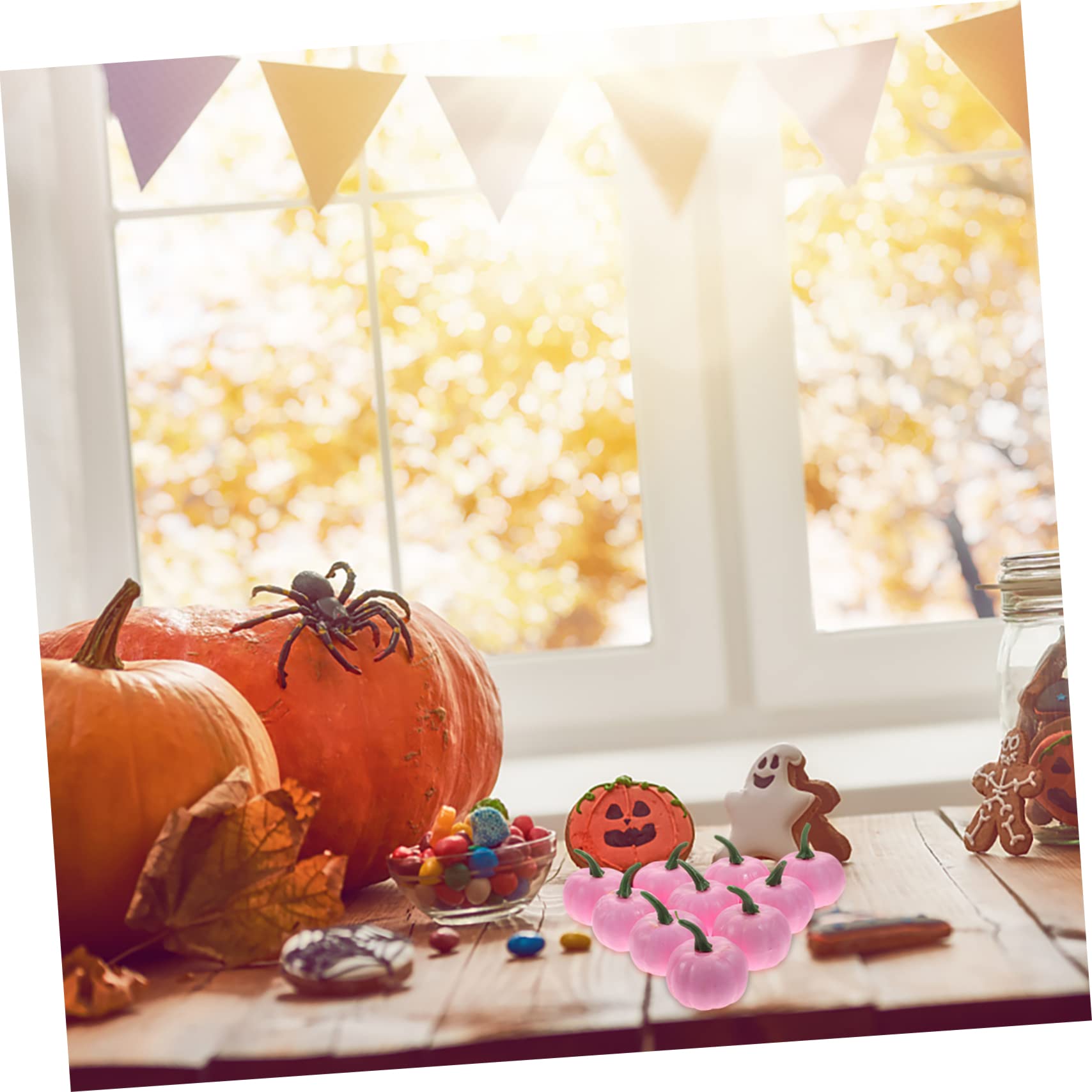 Alipis 60 Pz zucca artificiale halloween pumpkin addobbi autunnali ornamenti di zucca schiume puntelli di zucche decorazioni autunnali per la casa decorazioni di Schiuma rosa