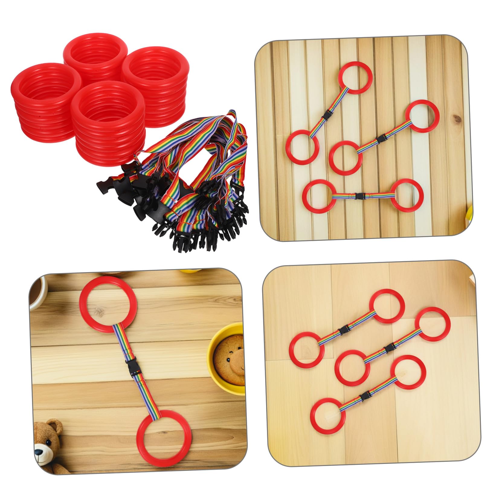 24 Juegos Pulsera Antipérdida para Preescolar Cinta de Tracción para Grupos y Salidas al Aire Adaptable para Varias y Uso Guarderías
