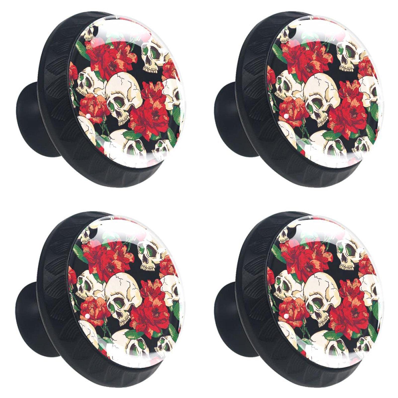 Boutons de tiroir en verre à motif floral Halloween pour relooker une commode rétro