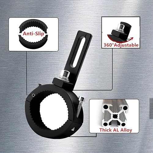 Miniatura 2 de Soportes de montaje para proyector de motocicleta, abrazadera de tubo de motocicleta negra, abrazadera de montaje de señal de giro, soporte de luz