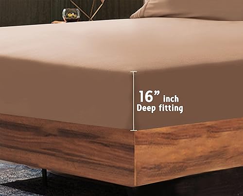 Miniatura 3 de Elegant Comfort Juego de sábanas de microfibra de 3 líneas transpirable, tejido suave como la mantequilla, calidad de hotel de 1500, juego de