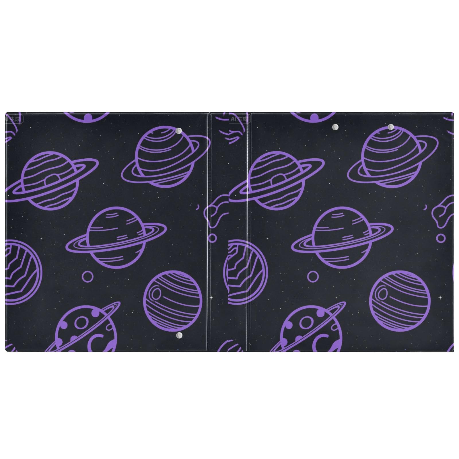 Space Planet fioletowy czarny 3,5 cm segregator D pierścienie segregator z kieszeniami 2-pak materiały biurowe 200 arkuszy
