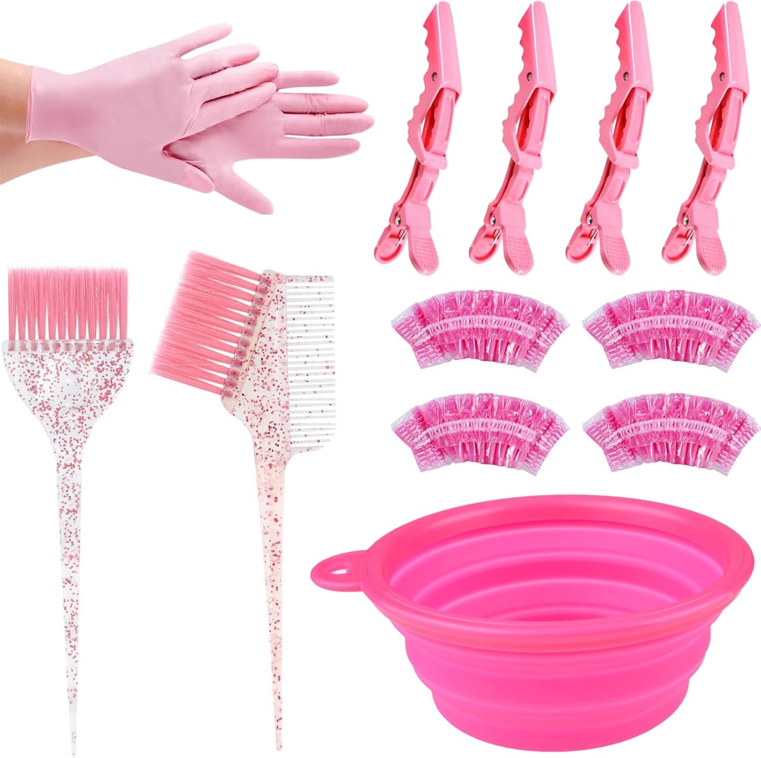 RYMAUP® 12 Piece Hair Dye Set – Professional Salon Tools for Homemade Mixing for Bleaching and Hair Dyeing, Includes Gloves, Easy Hair Dyeing