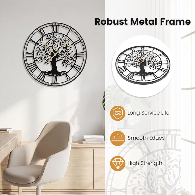 Reloj de Pared Grande Goplus Tree of Life 27 Pulgadas miniatura 8