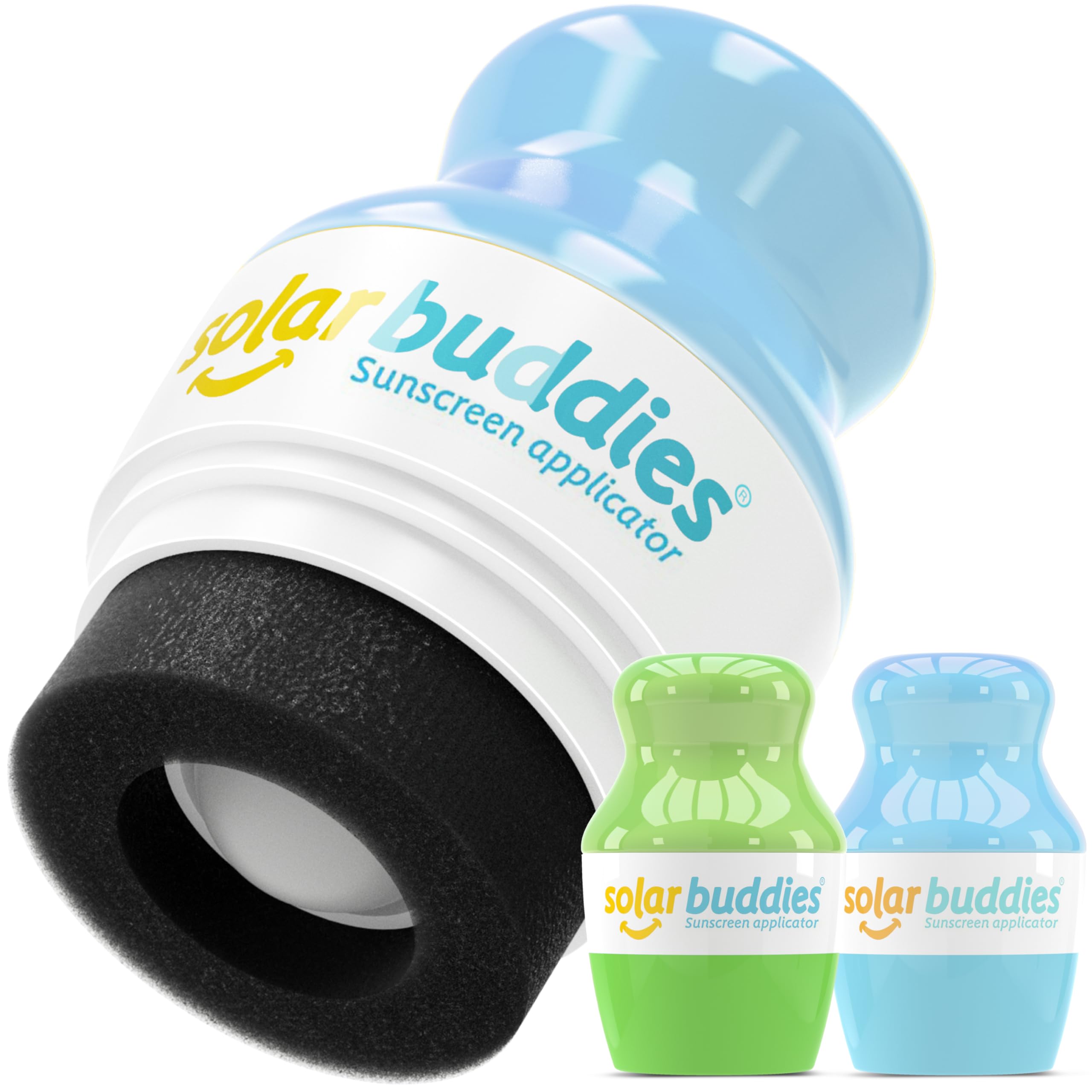 Solar Buddies Sunscreen Applicator - Full Green & Blue Duo- BPA-Free Refillable Roll on Sponge Sunscreen,Suncream & Lotion Applicator For Kids,Adults