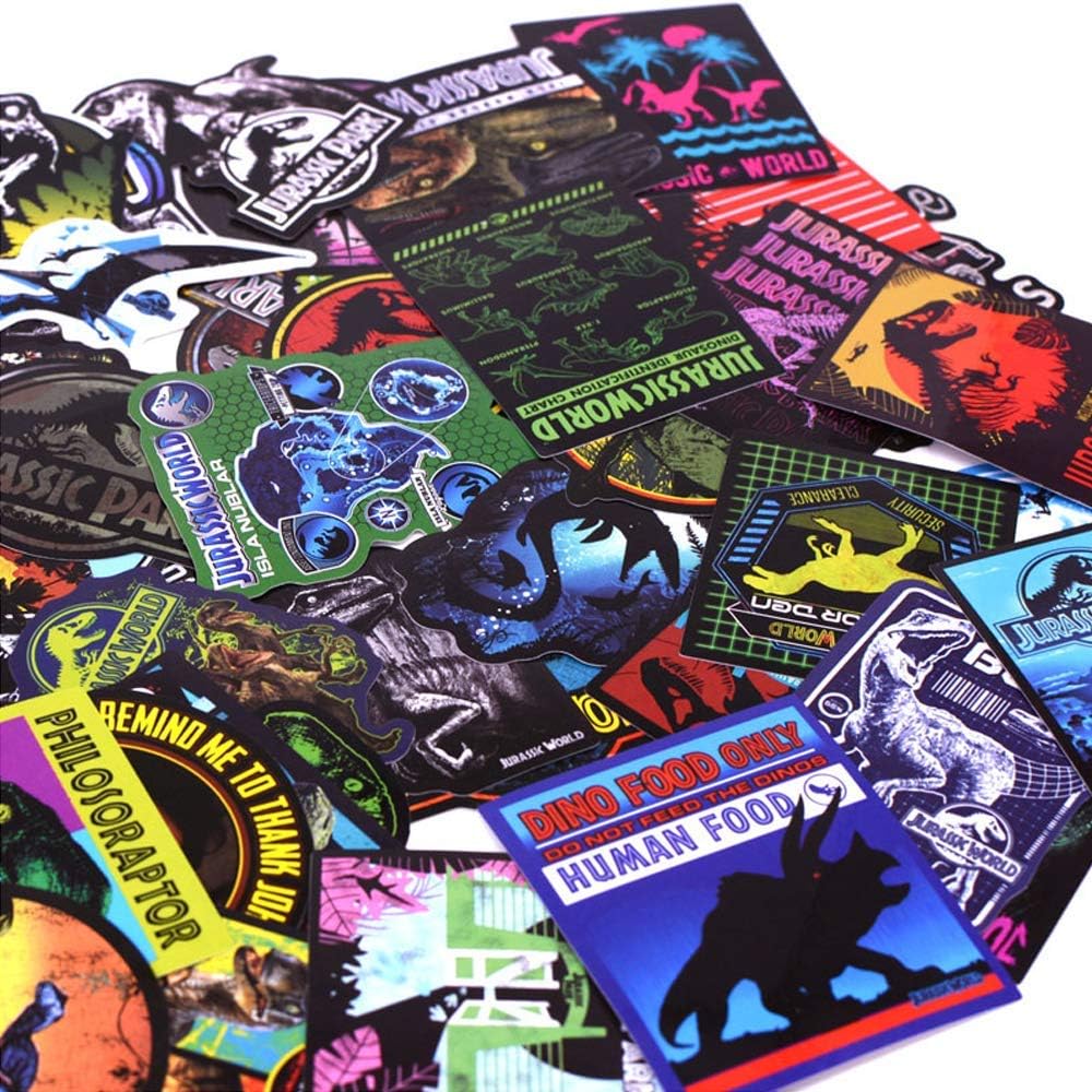 LIN LANG Dinosaur Stickers Decals, Laptop Water Bottle Skateboard Phone Motorcycle Bicycle Luggage Guitar Bike Sticker Vinyl Waterproof Decal 75pcs Pack Dinosaur Party Supplies Image