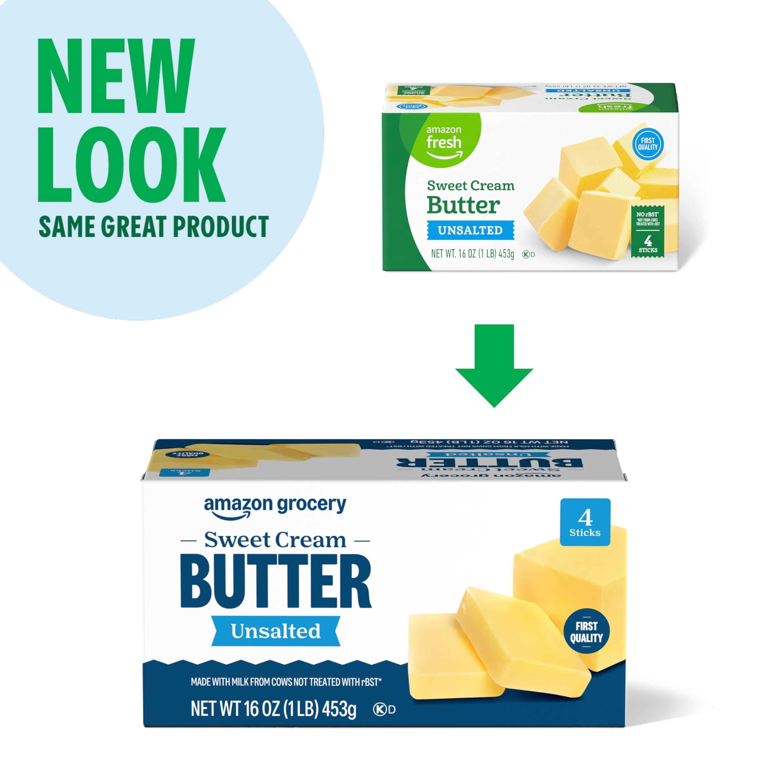 Amazon Grocery Sweet Cream Butter Unsalted 16 Oz Previously Amazon Fresh Packaging May Vary — view 2
