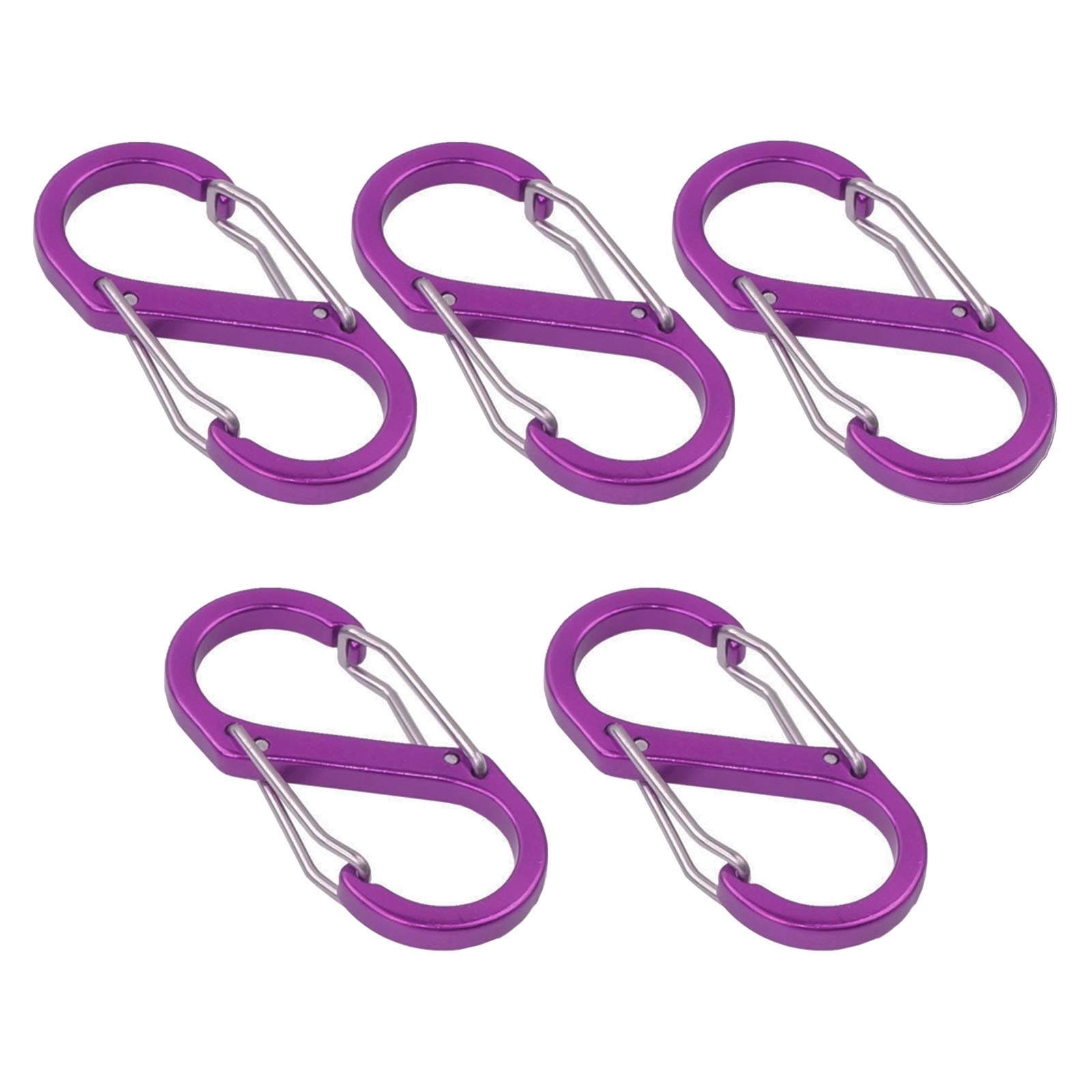 ArinkO Lot de 5 mousquetons légers en Alliage d'aluminium pour Voyage, Camping et Suspension – Idéal pour Fixer Une Tasse d'eau