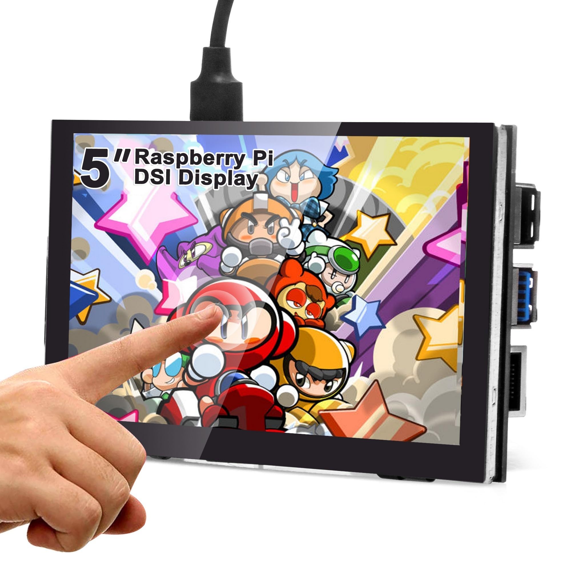 OSOYOO 5 inch Touch Screen RPi5 Monitor DSI IPS LCD 800×480 Display for Raspberry Pi 5 4B 3B+ 3A+ 3B 2B - Wide Viewing Angle, Capacitive Touchscreen, No Need Driver