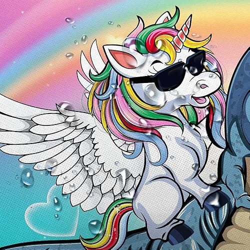 Miniatura 6 de Bonita cortina de ducha para niños para baño, genial cortina de ducha divertida de unicornio, dinosaurio, arcoíris, fantasía, espacio, nube, cielo