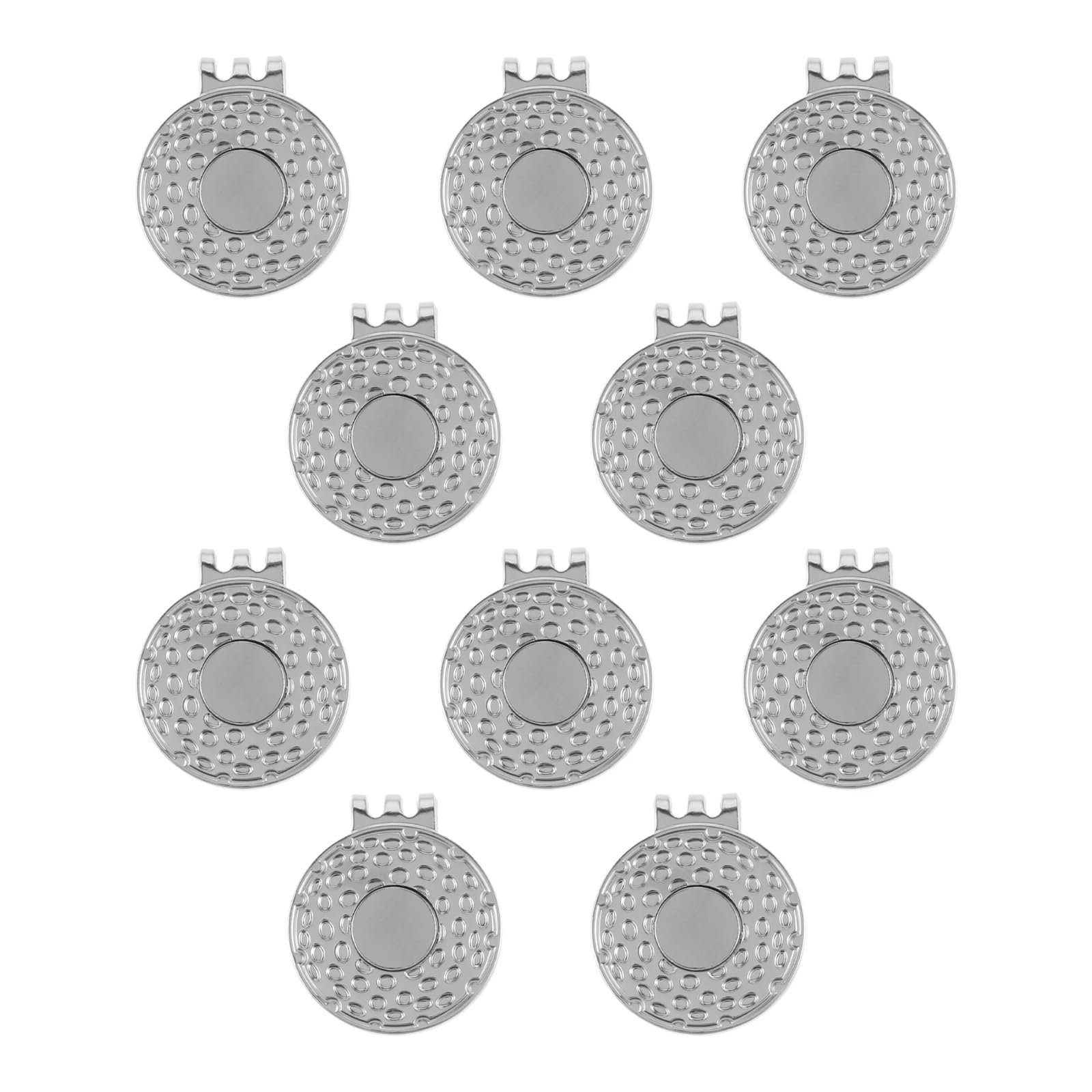 Golfballmarker 20Pcs Silber Golf Hut Clip Korrosion-beständig Magnetische Cap Clips Marker Legierung Putting Green Zubehör 25mm