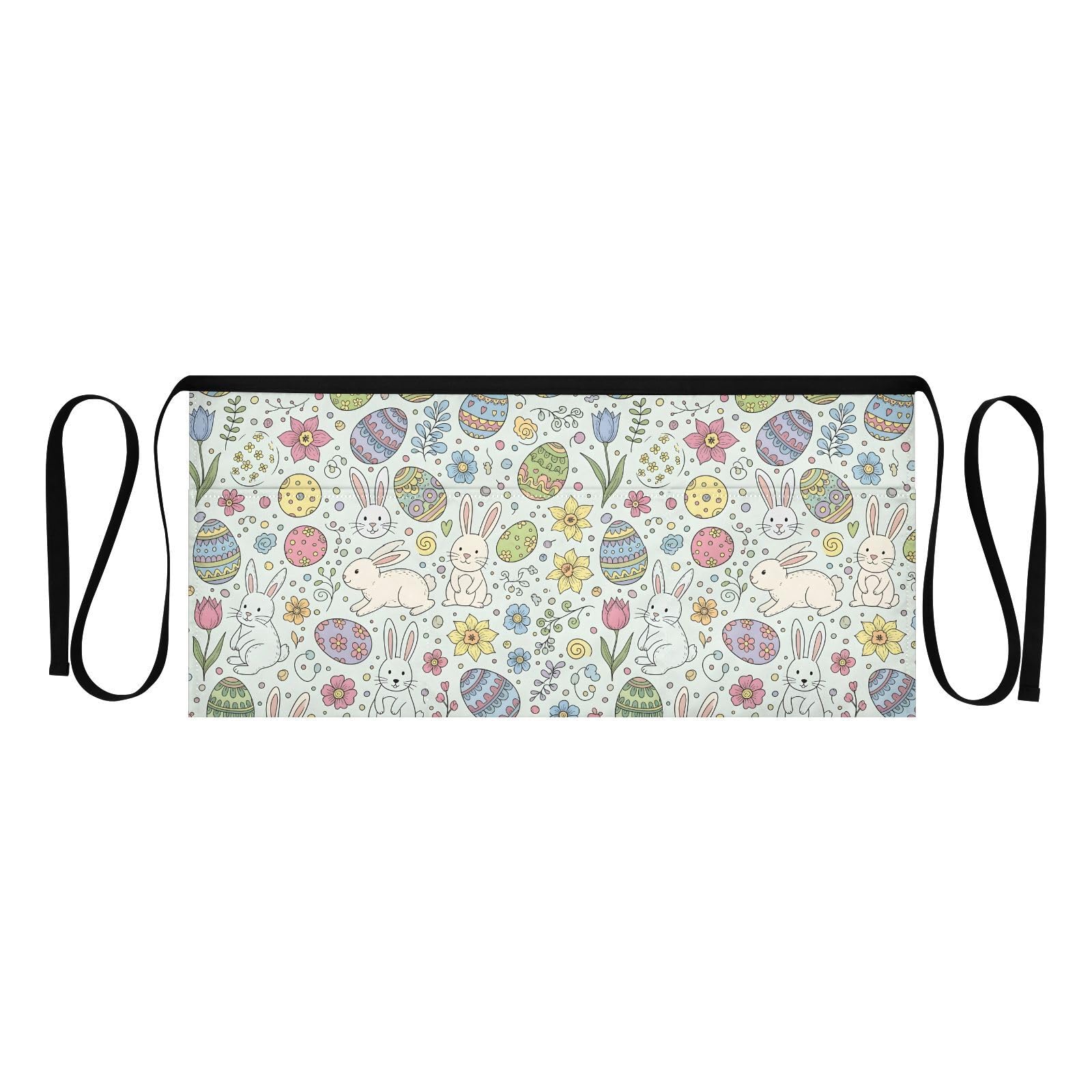 Lovely Easter Pattern 3-Pocket Server Apron Professional Waist Apron for Waitress by SDMKA – 25.2" x 11.8", Polyester, G226, Model g487145129p1023c1088s2479