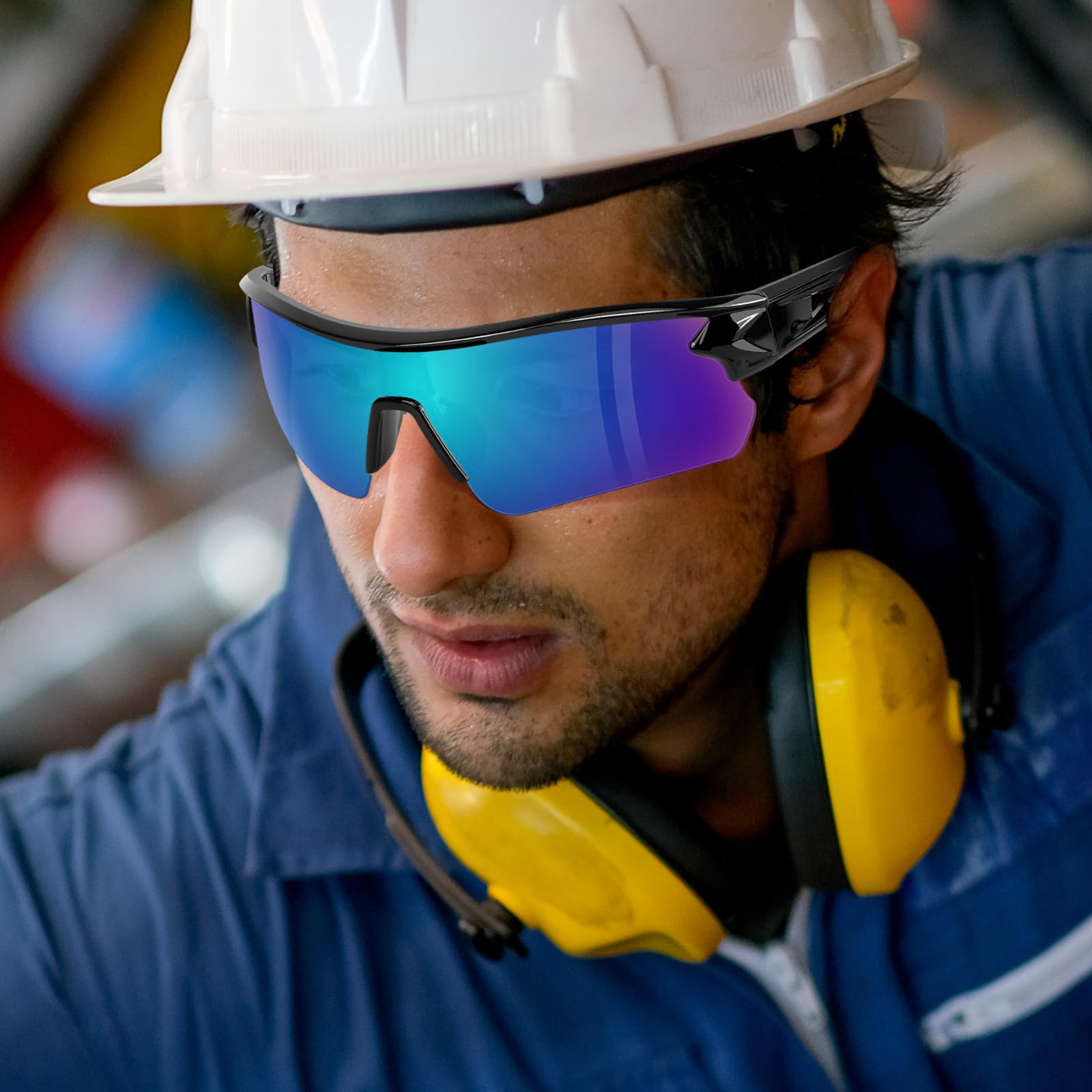 OXG Anteojos de seguridad de trabajo para hombres y mujeres, ANSI Z87.1, resistentes a los arañazos, gafas protectoras para tiro industrial