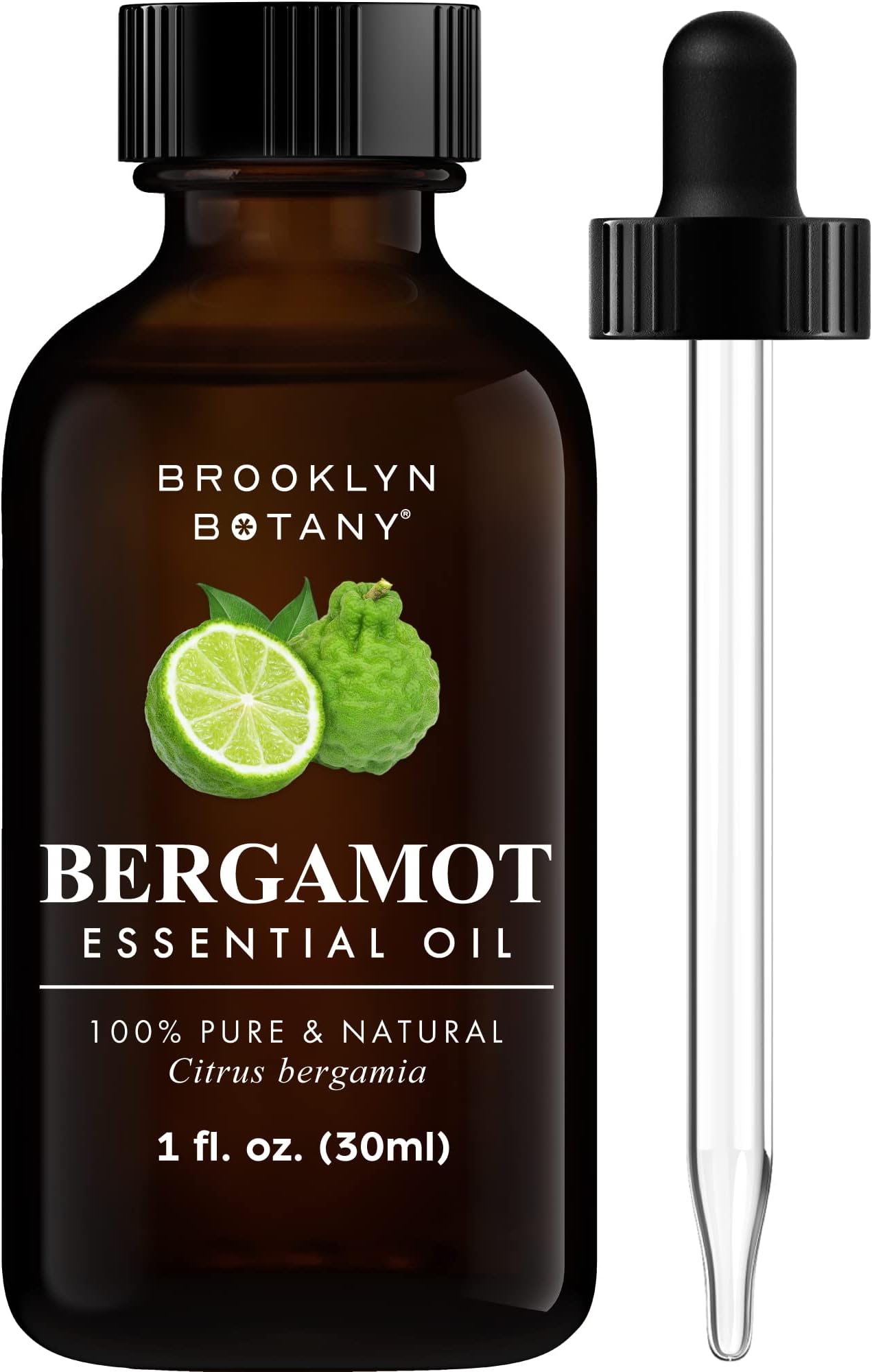 Brooklyn Botany Bergamot Essential Oil - 100% Pure and Natural - Premium Grade Oil with Dropper - for Aromatherapy and Diffuser - 1 Fl Oz