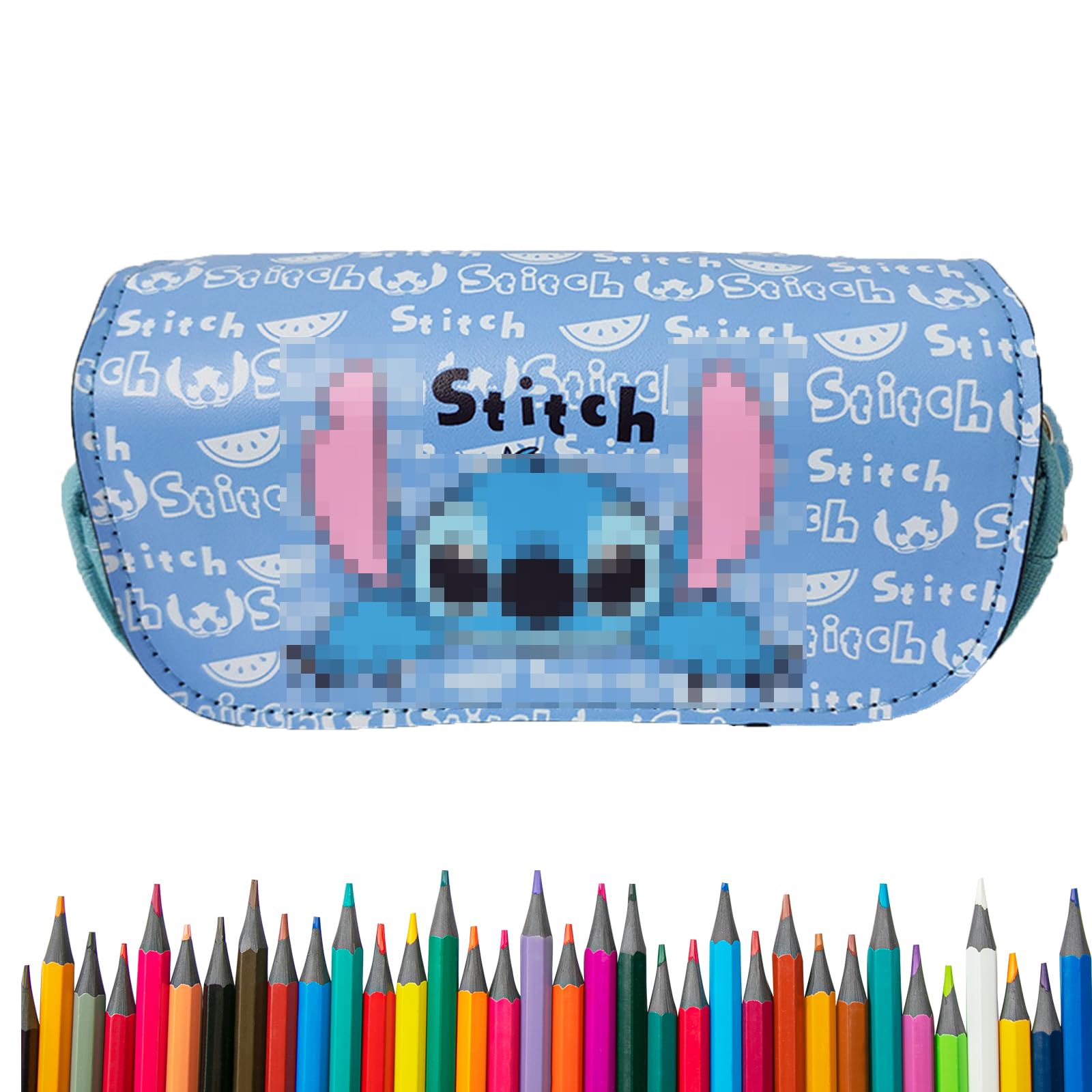 YongSral Estuche Stitch, Estuche Escolar 2 Compartimentos, Stitch Papelería Caja Estudiantes, Stitch Pencil Case, Stitch Cartuchera, Stitch Portalápices para Niños y Niñas