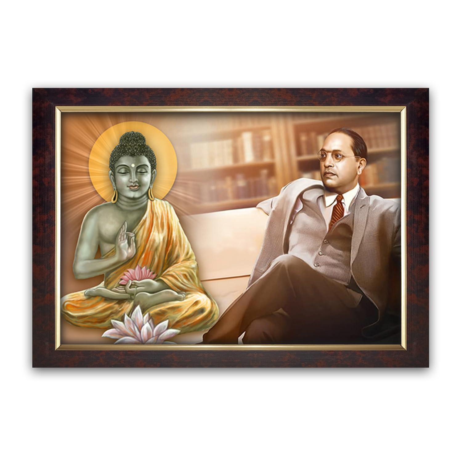 Buddha & Ambedkar Photo Frame - Elegant Wall Art -15