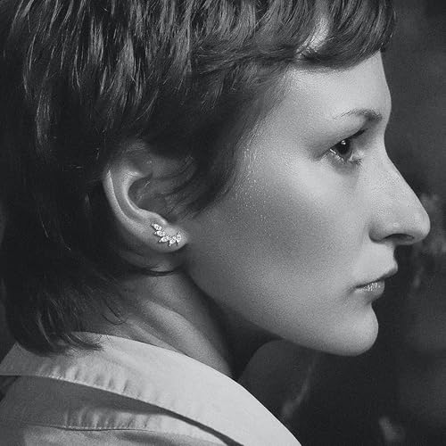 Miniatura 7 de Rnivida Aretes tipo dormilona de plata de ley 925, hipoalergénicos, pequeños aretes de circonita cúbica para mujer